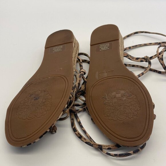 Vince Camuto Prasetta Gladiator Wedge Sandals Size 8 Cheetah Print Leather - Picture 9 of 13